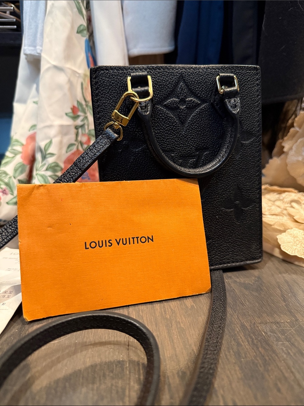 Authentic Like New Louis Vuitton Black Embossed Mini Tote with Gold Hardware - Picture 7 of 7
